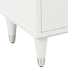 Accentrics Home Accents White, Three Drawer Modern Glam Nightstand