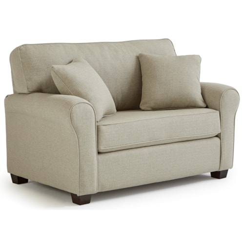 Transitional Chair and a Half with Twin Memory Foam Sleeper