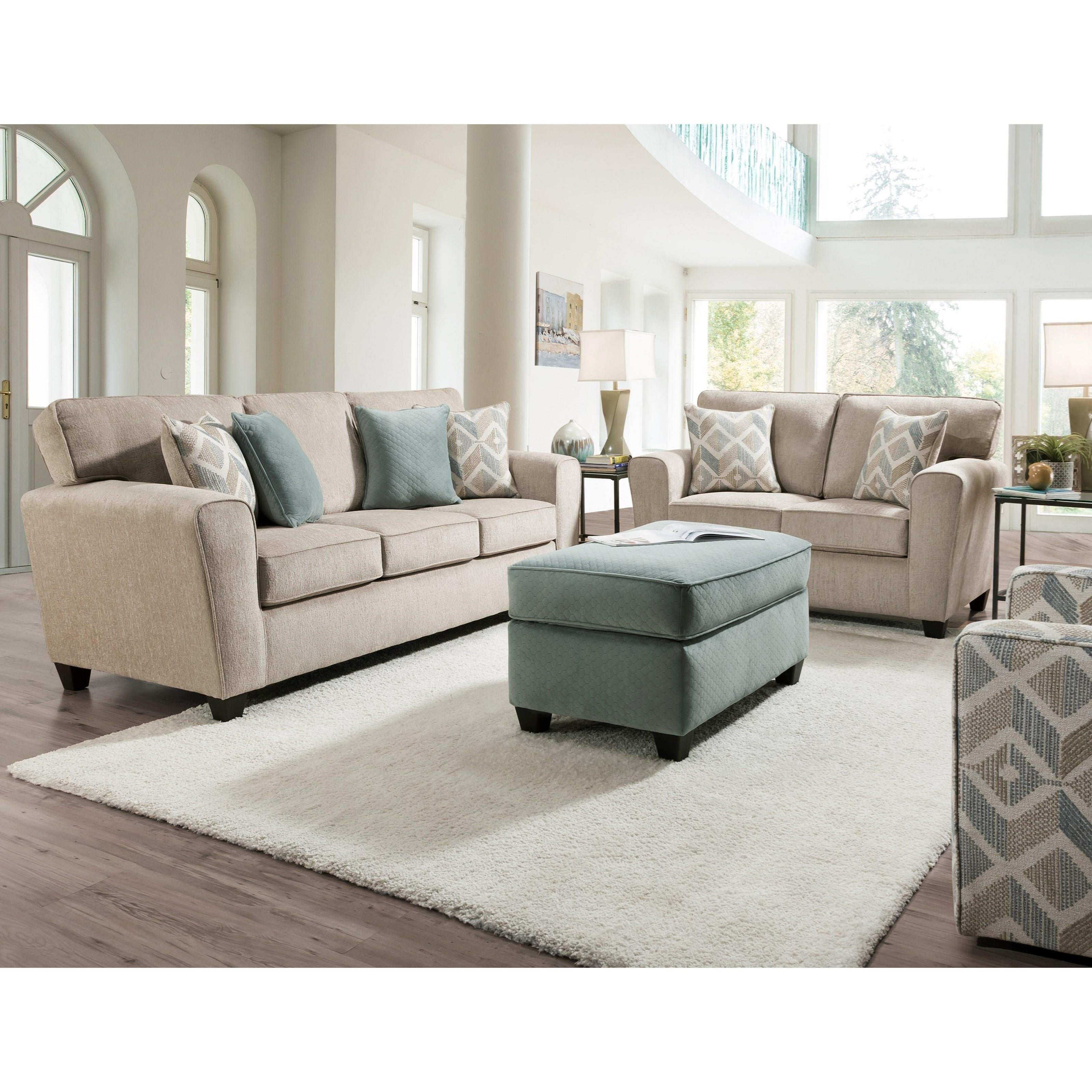 Peak Living 3100 31031112 Contemporary Sofa with Track Armrests