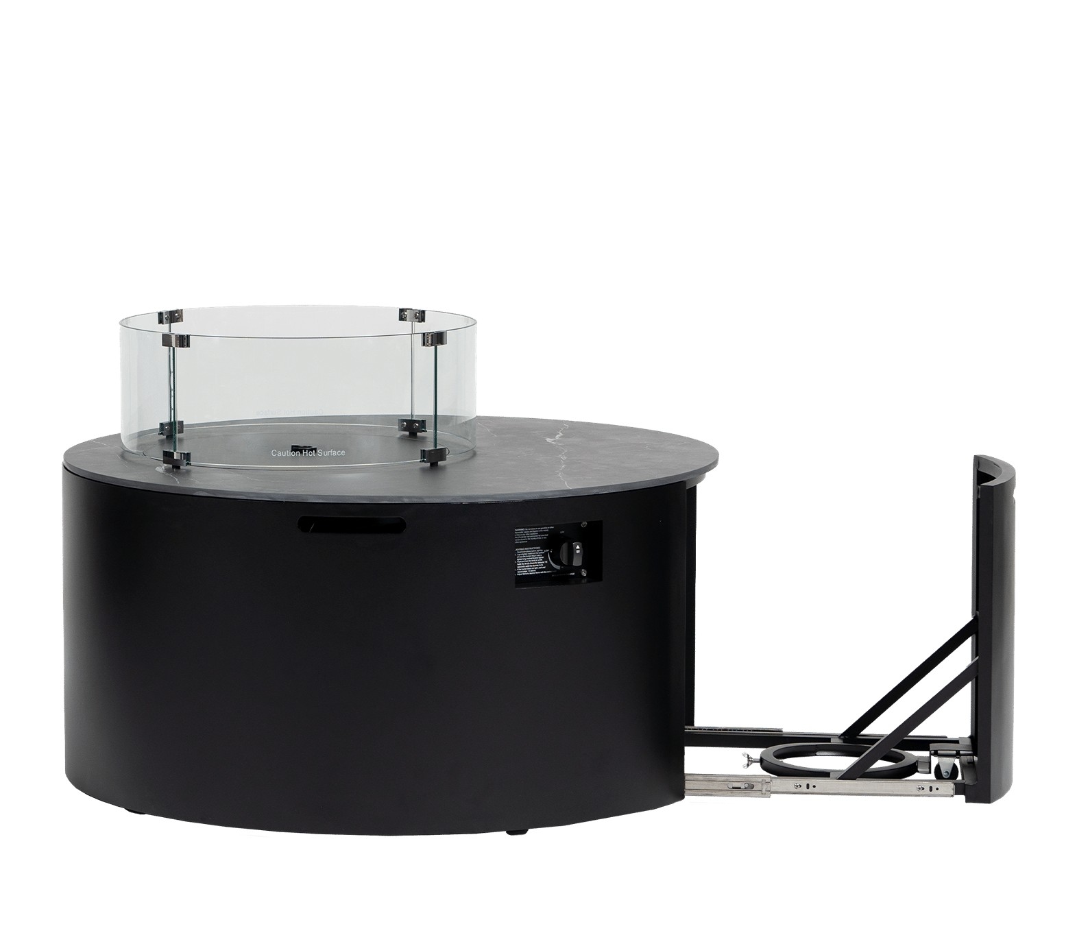 42" Rd. Sintered Stone-Top Fire Pit w/Lid