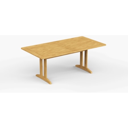 74″ Rect. Teak Dining Table w/Umbrella Hole