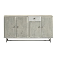 Transitional 4-Door 1-Drawer Credenza with Wire Management