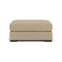 Transitional Rectangular Cocktail Ottoman with Low Legs