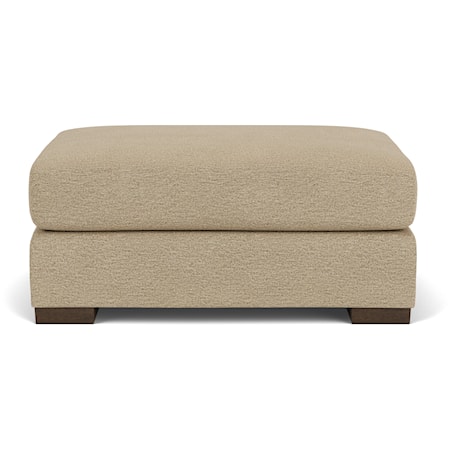 Transitional Rectangular Cocktail Ottoman with Low Legs