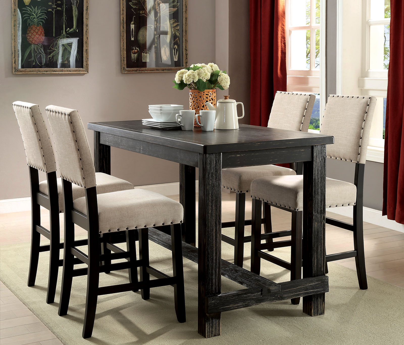 5 piece bar height table set