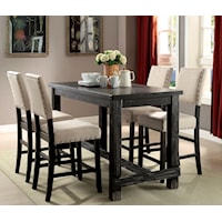 Rustic 5-Piece Counter Height Table Set