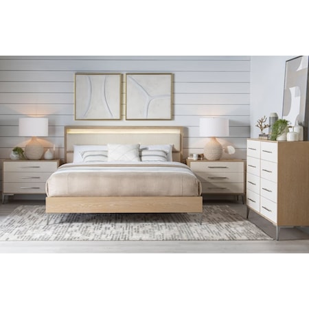 Contemporary 5-Piece Upholstered Queen Bedroom Set