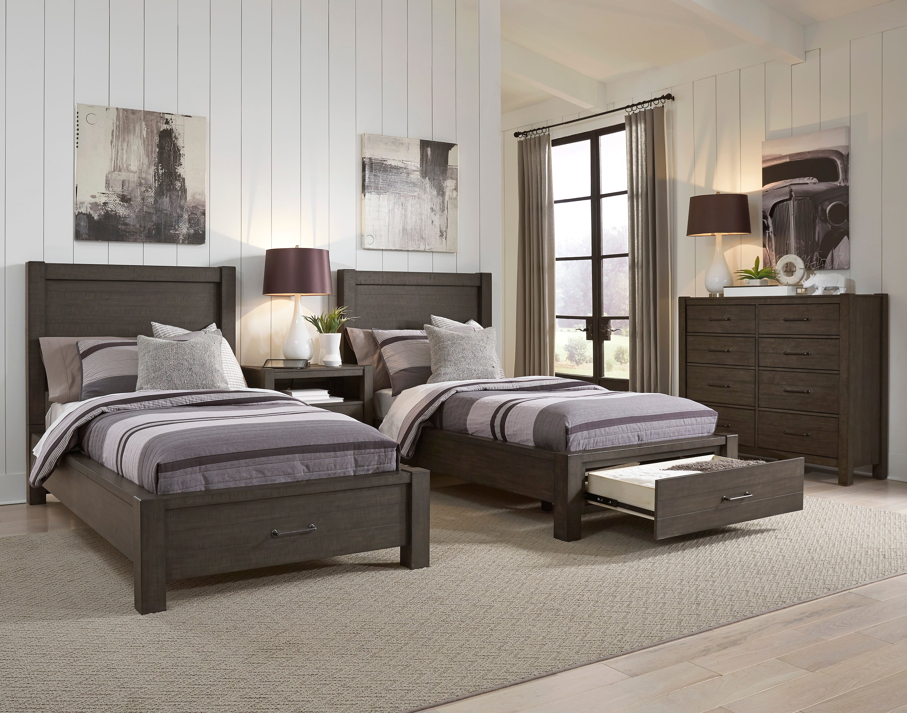 Aspenhome Mill Creek Twin Storage Panel Bed