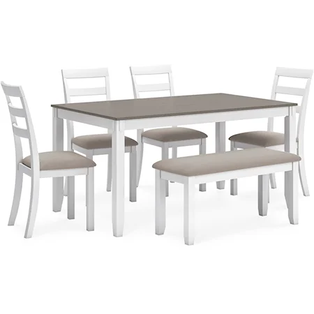 Dining Table and Chairs with Bench Set