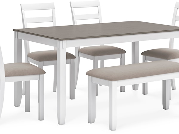 Dining Table and Chairs with Bench Set