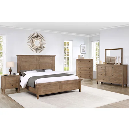 Riverdale Rustic 5-Piece Queen Panel Bed Bedroom Set