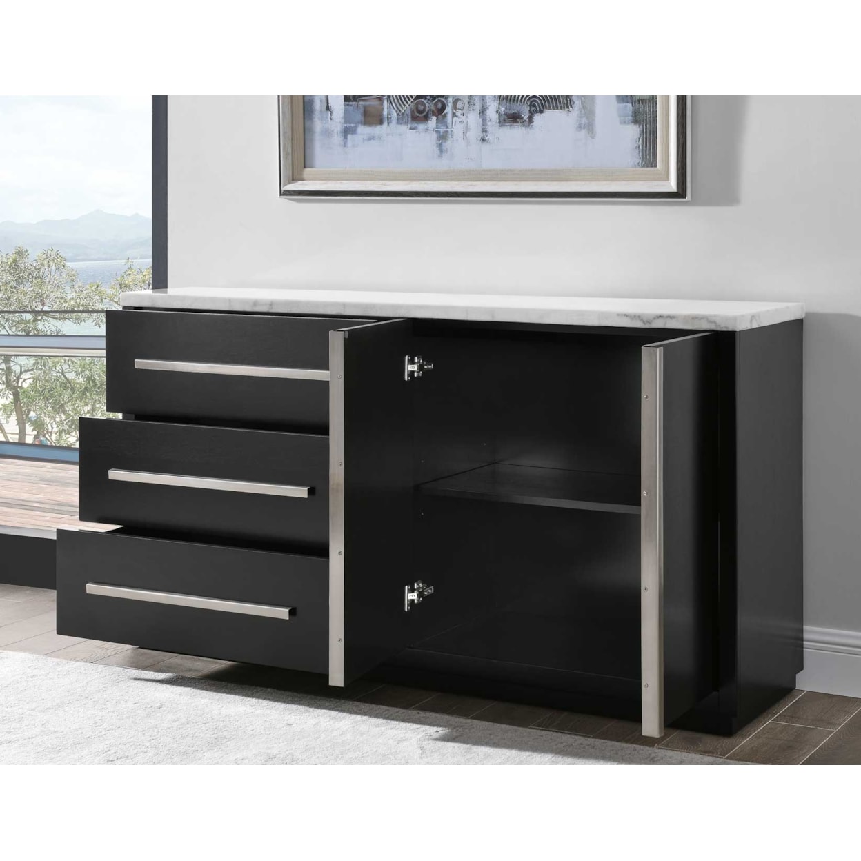 Prime Camila White Marble Top Server