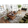 Bravo Furniture Trafton Leather Chaise Sofa w/ USB Port & Wood Feet