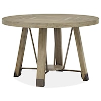 Rustic Industrial Round Dining Table
