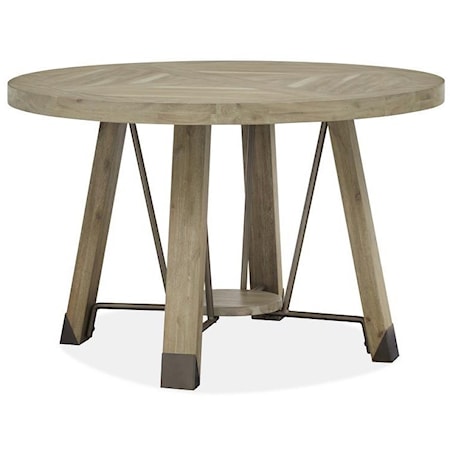 Rustic Industrial Round Dining Table