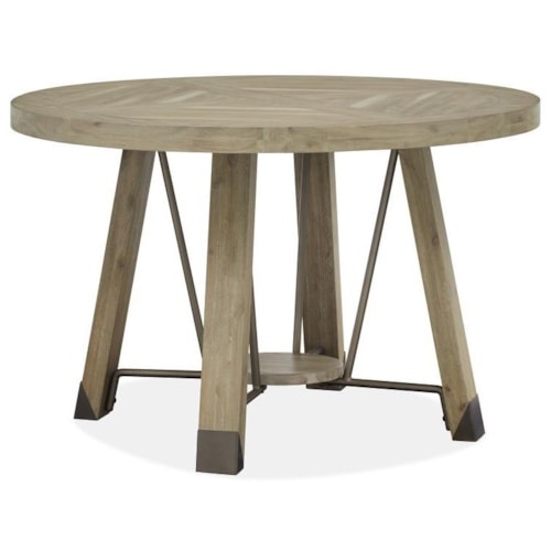 Rustic Industrial Round Dining Table