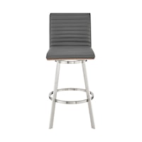Contemporary Swivel Faux Leather Barstool  
