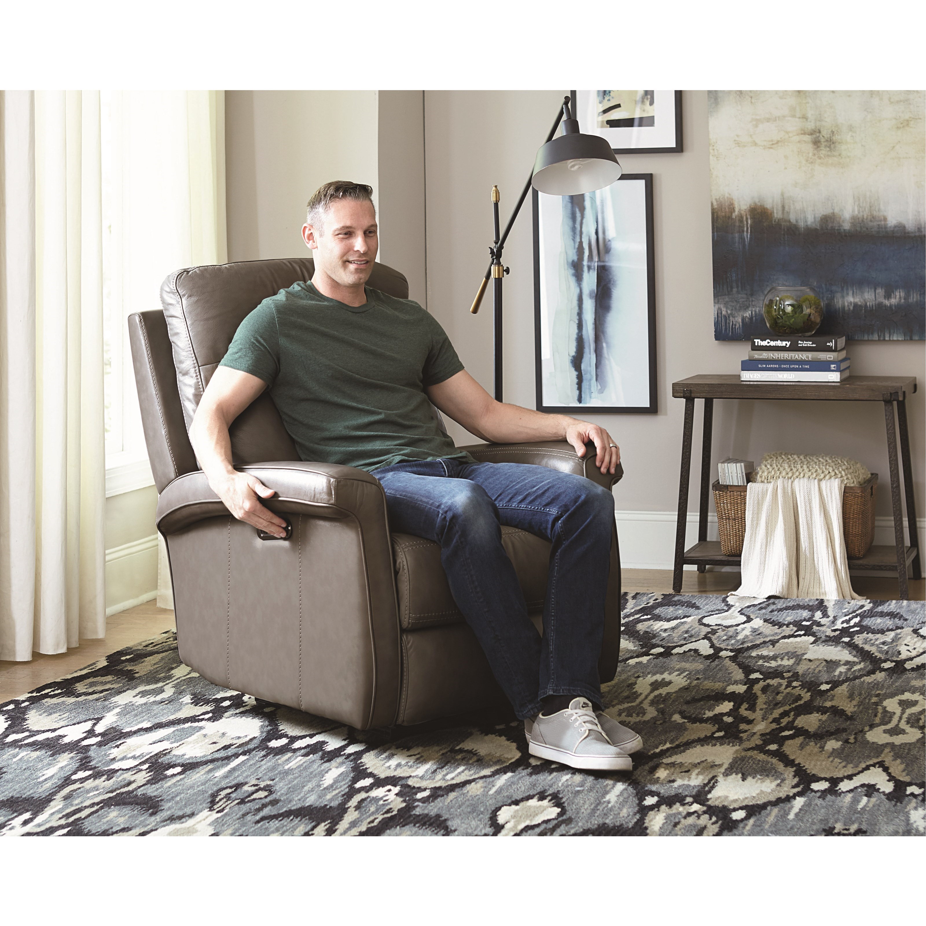 Bassett Club Level - Matthews Lay-Flat Wallsaver Power Recliner