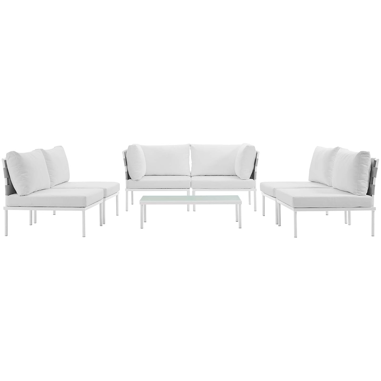 Modway Harmony Outdoor 7 Piece Sectional Sofa Set