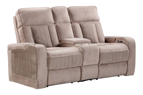 Casual Power Reclining Console Loveseat with Power Headrests