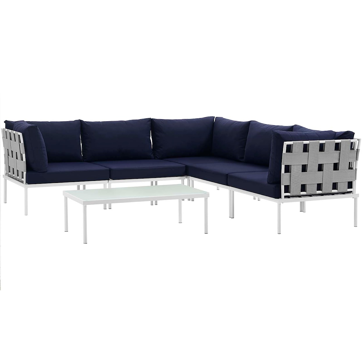 Modway Harmony Outdoor 6 Piece Sectional Sofa Set