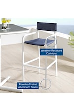 Modway Raleigh Outdoor Patio Aluminum Bar Stool Set of 2