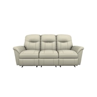 Casual Power Reclining Space Saver Sofa with Power Headrests