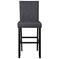 Transitional Upholstered Bar Stool with Nailhead Trim