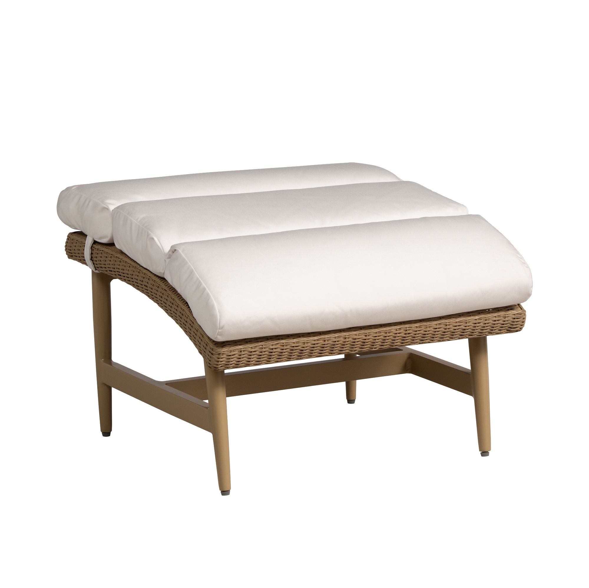 Cushioned Wicker Ottoman