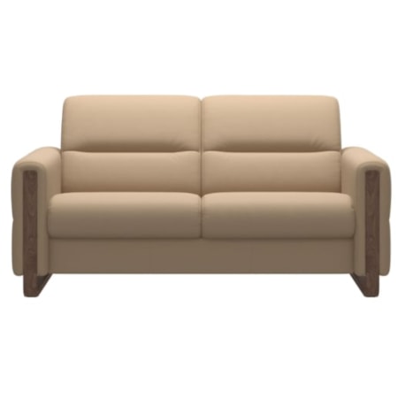 2-Seater Loveseat with Wood Arm