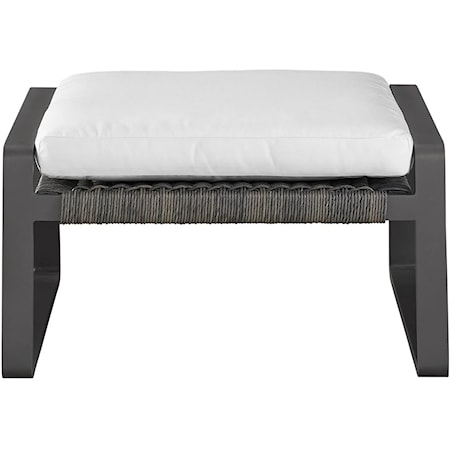 Contemporary Outdoor Living Ottoman with Carbon Finish