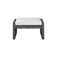 Contemporary Outdoor Living Ottoman with Carbon Finish