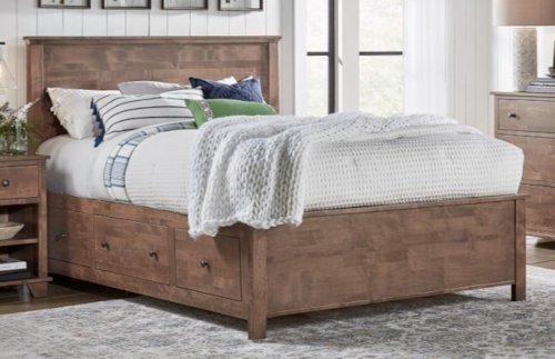 Queen Panel Storage Shiplap Bed with 6 Drawers