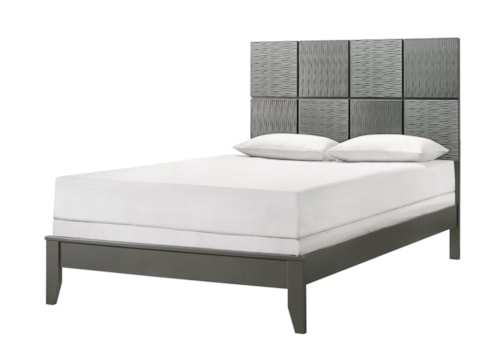 Denker Contemporary Queen Panel Bed - Gun Metal