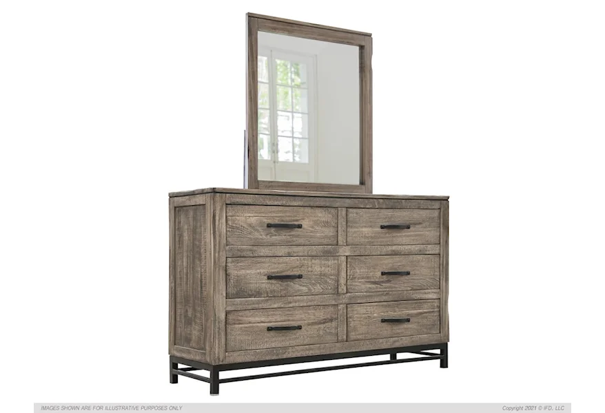 Blacksmith 6-Drawer Dresser by International Furniture Direct at VanDrie Home Furnishings