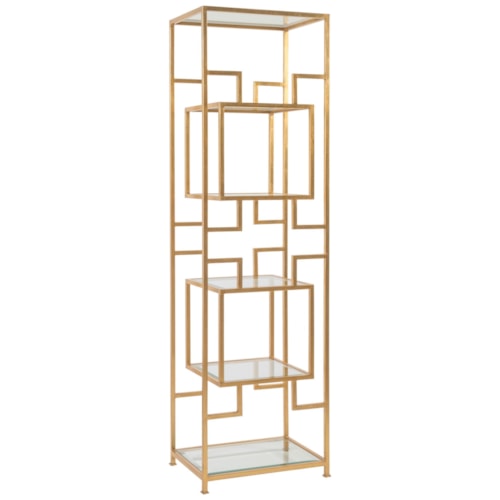 Suspension Slim Etagere with Five Glass Shelves
