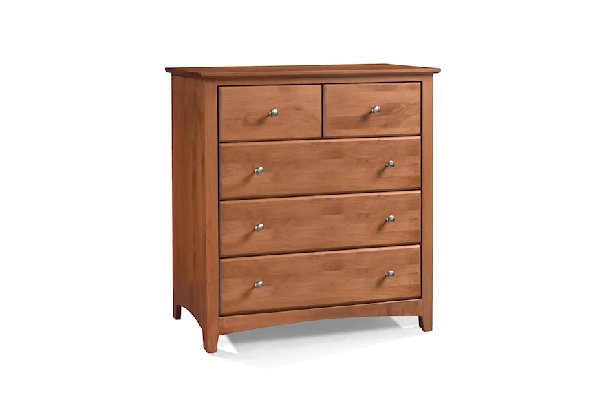 Shaker Bedroom 5 Drawer Chest by Archbold Furniture at Esprit Decor Home Furnishings