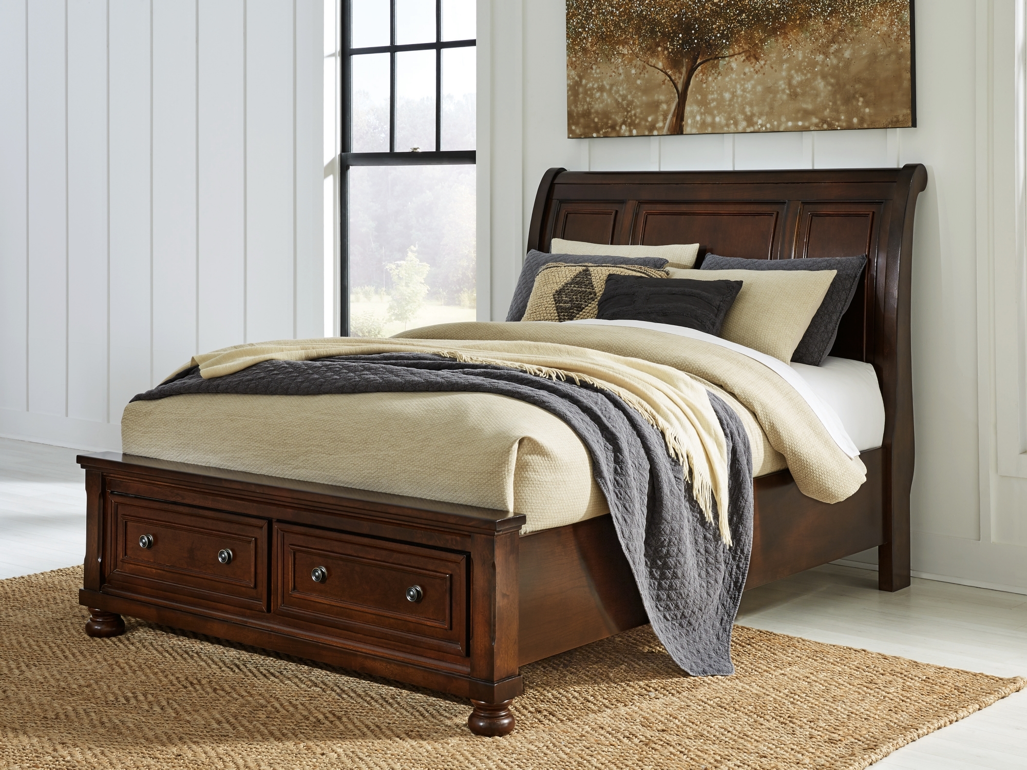 Queen Sleigh Storage Bed