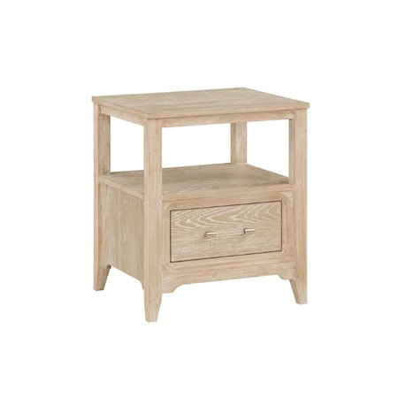 Contemporary 1-Drawer Nightstand with Open Shelf