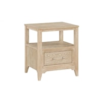 Contemporary 1-Drawer Nightstand with Open Shelf