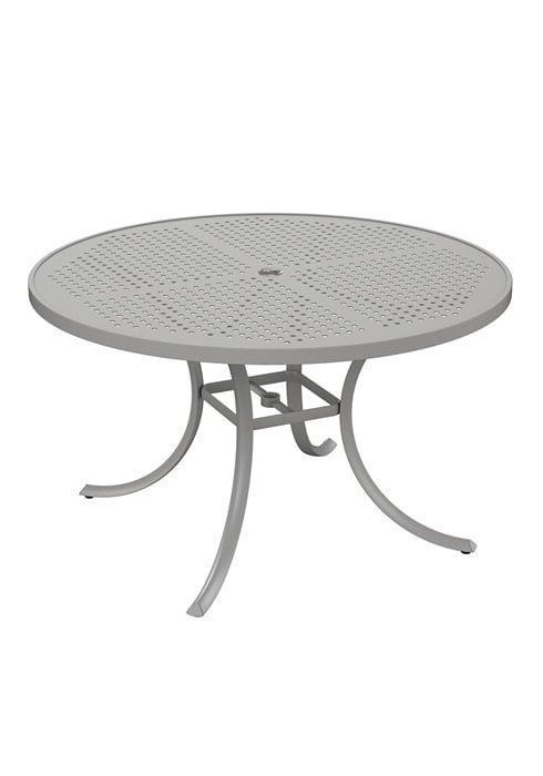 48" Rd Aluminum Dining Table w/Umbrella Hole