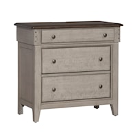 Modern Farmhouse 3-Drawer Bedside Chest with Charging Station