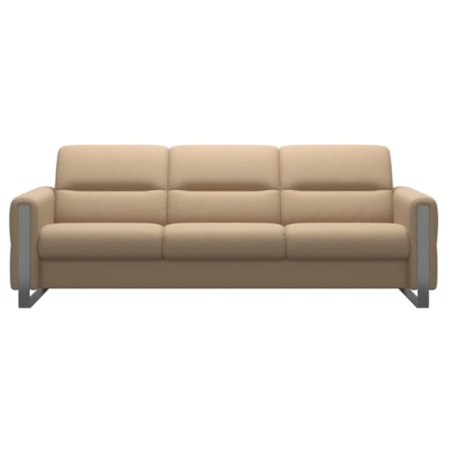 3-Seater Sofa with Steel Arms