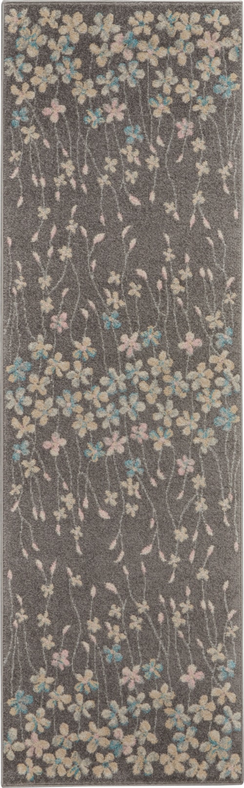 2'3" x 7'3" Grey/Beige Runner Rug