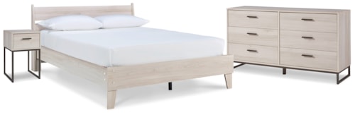 Queen Panel Platform Bed With Dresser And Nightstand