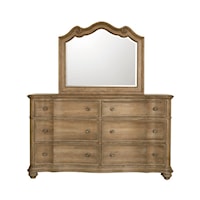 Traditional 6-Drawer Dresser and Mirror Set