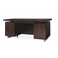Transitional Ebony Desk with Leather Writing Top