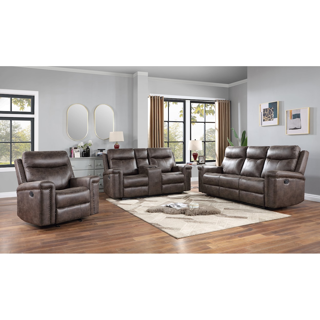 New Classic Furniture Quade 3-Piece Living Room Set