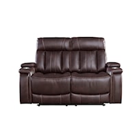 Contemporary Power Reclining Loveseat with Power Headrest