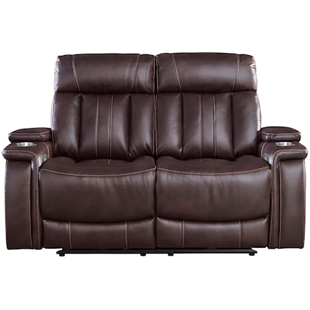 Contemporary Power Reclining Loveseat with Power Headrest